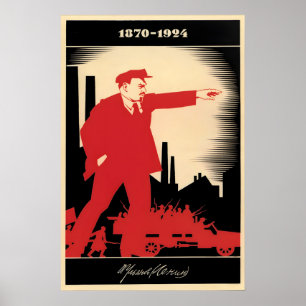 Lenin-Denkmal Sowjetisches Propagandaplakat - CCCP Poster