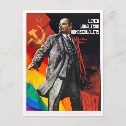 "Lenin legalisierte Homosexualität 1917" Postkarte (Vorderseite)