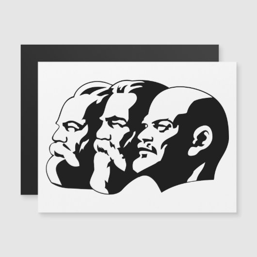 Lenin, Marx, Engels, Soviet Union, Communism Magneteinladung (Vorne/Hinten)