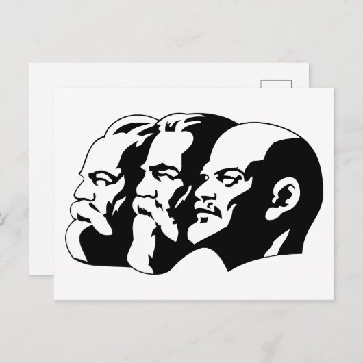 Lenin, Marx, Engels, Soviet Union, Communism Postkarte (Vorne/Hinten)