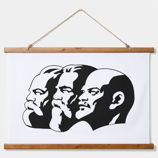 Lenin, Marx, Engels, Soviet Union, Communism Wandteppich Mit Holzrahmen (Vorne)