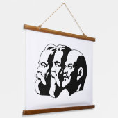 Lenin, Marx, Engels, Soviet Union, Communism Wandteppich Mit Holzrahmen (Gewinkelt)