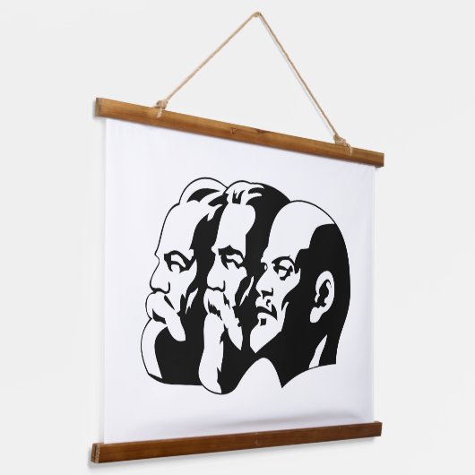 Lenin, Marx, Engels, Soviet Union, Communism Wandteppich Mit Holzrahmen (Gewinkelt)