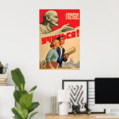 Lenin Sowjet Propagandaplakat, CCCP Kommunismus Poster (Heimbüro)