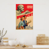 Lenin Sowjet Propagandaplakat, CCCP Kommunismus Poster (Küche)