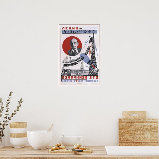 Lenin und Elektrizität Poster (Küche)