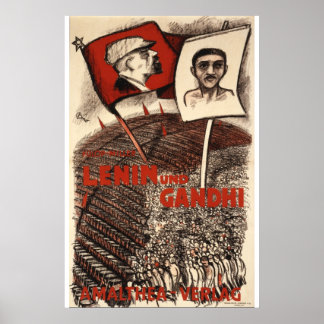 Lenin und Gandhi Poster