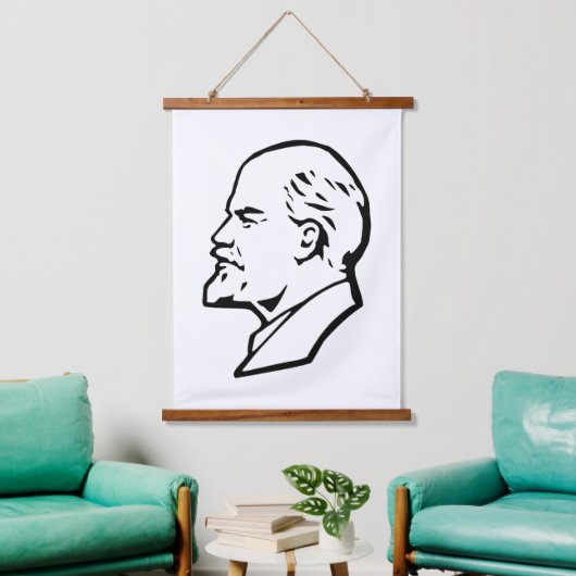 Lenin, USSR, CCCP, Soviet Union, Communism Wandteppich Mit Holzrahmen (Wohnzimmer)