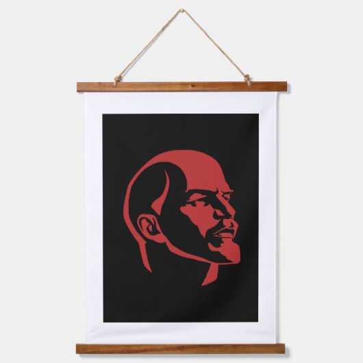 Lenin, USSR, CCCP, Soviet Union, Communism Wandteppich Mit Holzrahmen (Vorderseite)