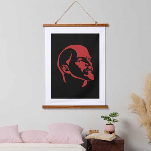 Lenin, USSR, CCCP, Soviet Union, Communism Wandteppich Mit Holzrahmen (Schlafzimmer)