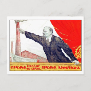 Lenin zeigt auf Fabrik, sowjetische Propaganda Postkarte