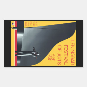 Leningrad Festival of the Arts Rechteckiger Aufkleber