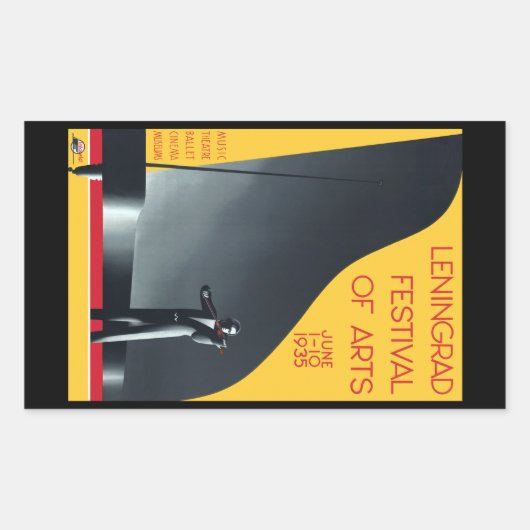 Leningrad Festival of the Arts Rechteckiger Aufkleber (Vorderseite)