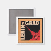Leningrad Travel Poster Magnet (Vorderseite/Rückseite)