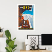 Lenk Oberland Bernese Switzerland Vintage Ski Poster (Heimbüro)