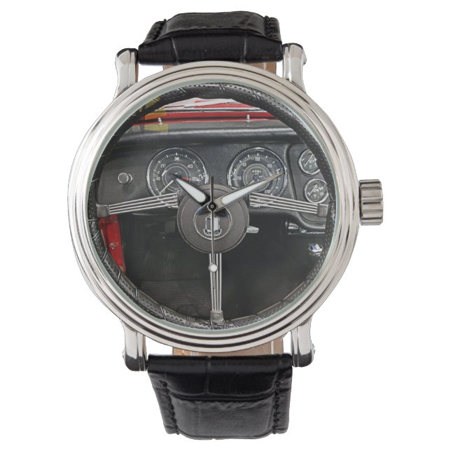 Lenkrad 1960 Triumph TR3 Armbanduhr (Vorderseite)