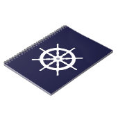Lenkrad auf Marineblauhintergrund Notizblock (Linke Seite)