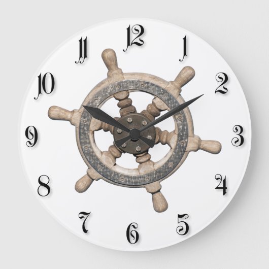 Lenkrad des Schiffes Große Wanduhr (Vorderseite)