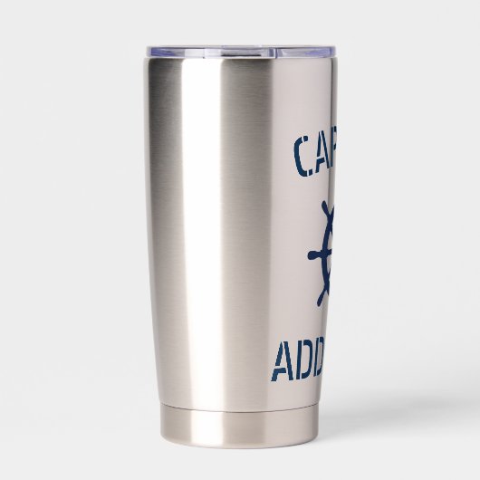 Lenkrad-Glas für Schiffsführer Thermobecher (Vorderseite)