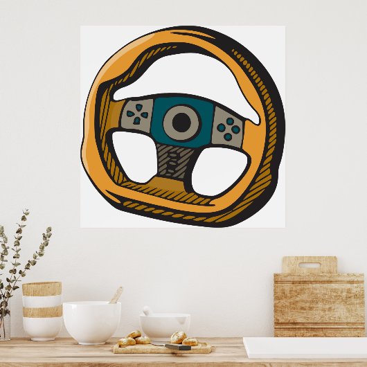 Lenkrad Poster (Küche)