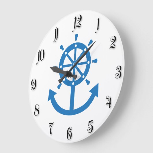 Lenkrad und Anker Große Wanduhr (Winkel)