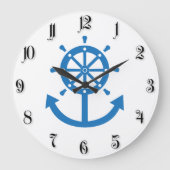 Lenkrad und Anker Große Wanduhr (Vorderseite)