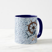 Lenkrad und Hai des Schiffes Tasse (VorderseiteRechts)