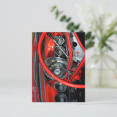 Lenkrad vom Oldtimer Postkarte (Stehend Vorderseite)
