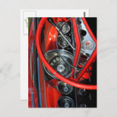 Lenkrad vom Oldtimer Postkarte (Vorne/Hinten)