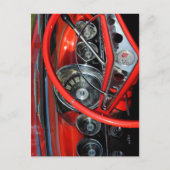 Lenkrad vom Oldtimer Postkarte (Vorderseite)