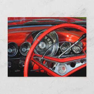 Lenkrad vom Oldtimer Postkarte