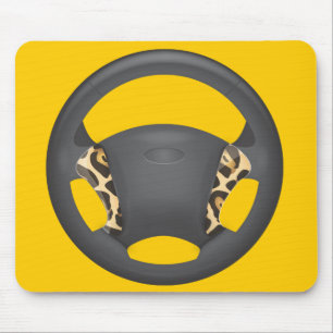 Lenkrade mit Jaguar-Druck Mousepad