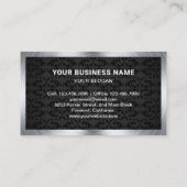 Lenkradhalterung aus schwarzem Damassohle Handyman Visitenkarte (Rückseite)