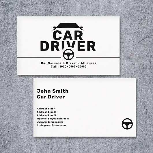 Lenkradsymbol - Autofahrer Visitenkarte