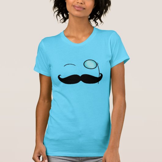 Lenkstangeschnurrbart u. Monocle T-Shirt (Vorderseite)