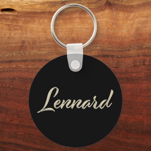 Lennard whitegold Button Name Schlüsselanhänger (Vorderseite)