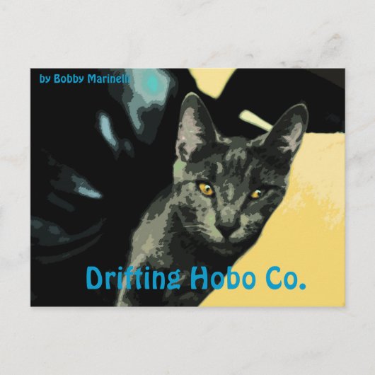 Lennon Cat Postcard Drifting Hobo co. Postkarte (Vorderseite)