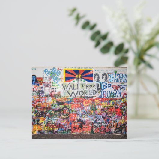 Lennon Wall (Prag, Tschechische Republik) Postcard Postkarte (Stehend Vorderseite)