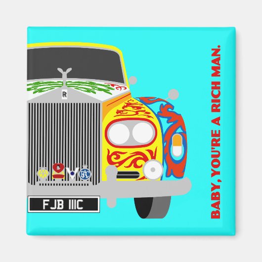 Lennons klassisches psychedelisches Limousinenauto Magnet (Vorne)