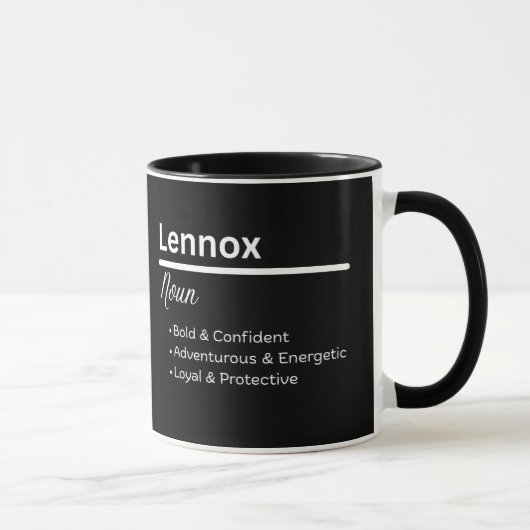 Lennox Boy Name Definition Personalized Mug Tasse (Rechts)