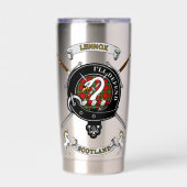 Lennox Clan Abzeichen Tartan & Schwerter Thermobecher (Vorderseite)