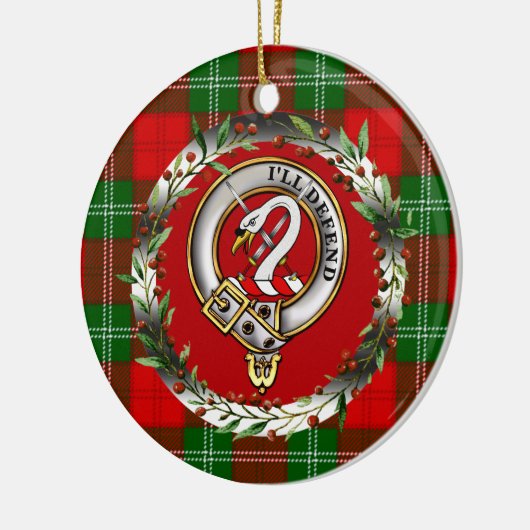 Lennox-Clan-Abzeichen und -Tartan personalisierter Keramik Ornament (Links)