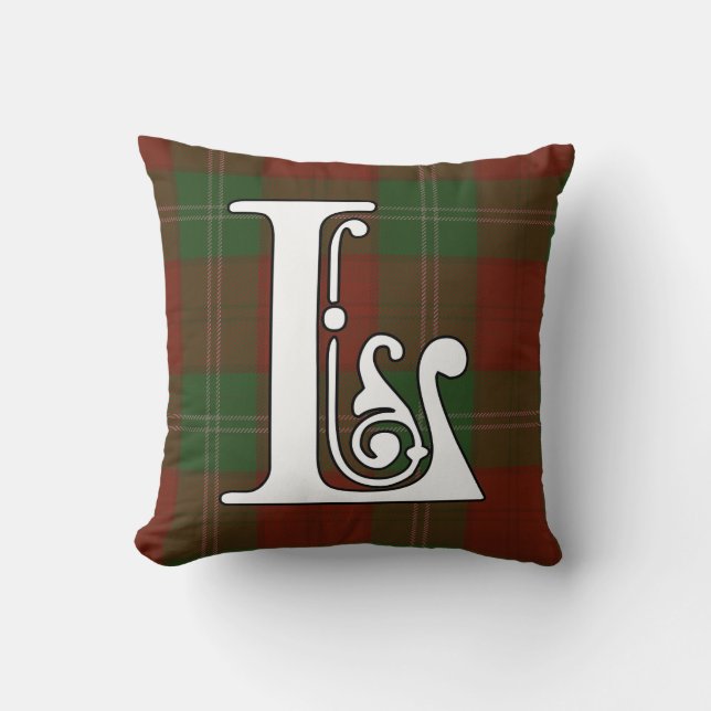 Lennox Clan Tartan Monogram Kissen (Vorderseite)