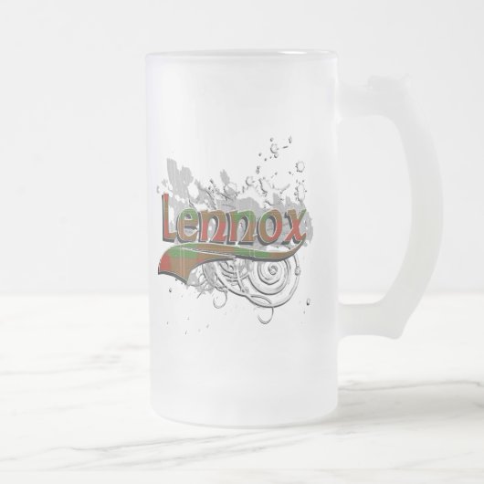 Lennox Tartan Grunge Mattglas Bierglas (Rechts)