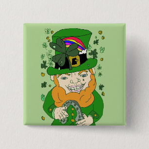 Lenny The Leprechaun 2 Zoll Square Button