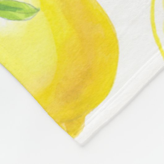 Lenons und Blätter Vliesdecke Fleecedecke (Ecke)