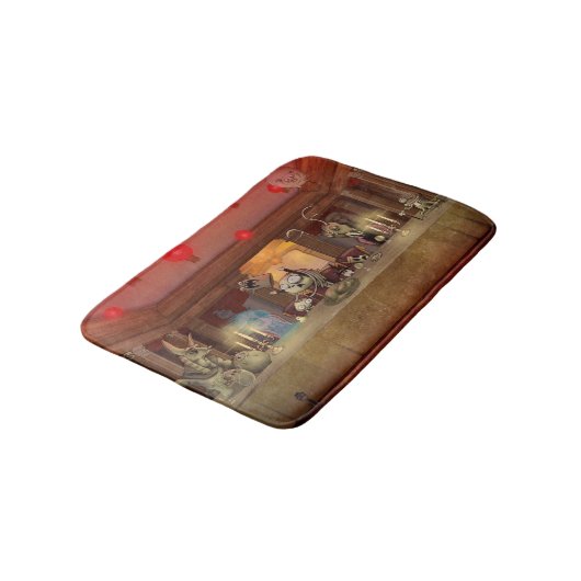 Lenore: Letztes Abendessen-Bad-Matte Badematte (Schrägansicht)