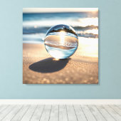 Lens Ball am Ocean Beach Leinwanddruck (Insitu (Holzboden))