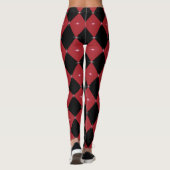 Lens Flares Harlequin Muster rot/schwarz Leggings (Rückseite)