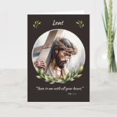 Lenten-Erneuerung Jesus mit Krone von Thorns Cross Karte (Vorderseite)